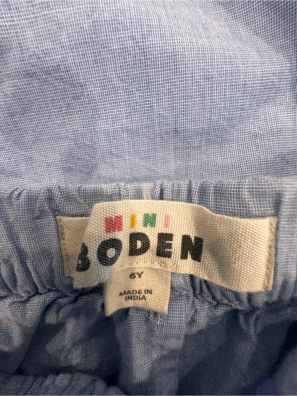 Mini Boden Light Blue Embroidered Floral Top & Shorts Set